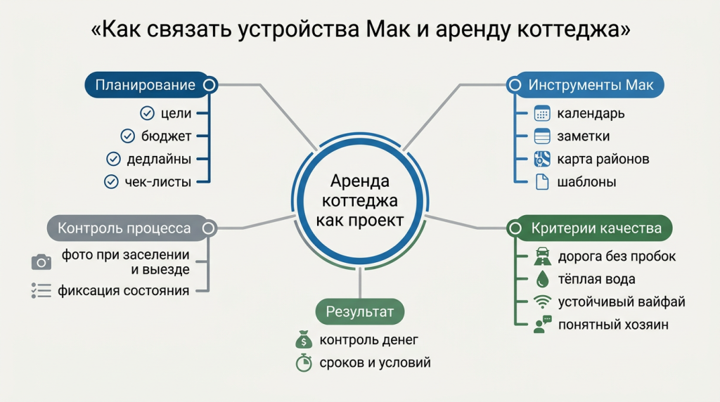 Как связать устройства Мак и аренду коттеджа